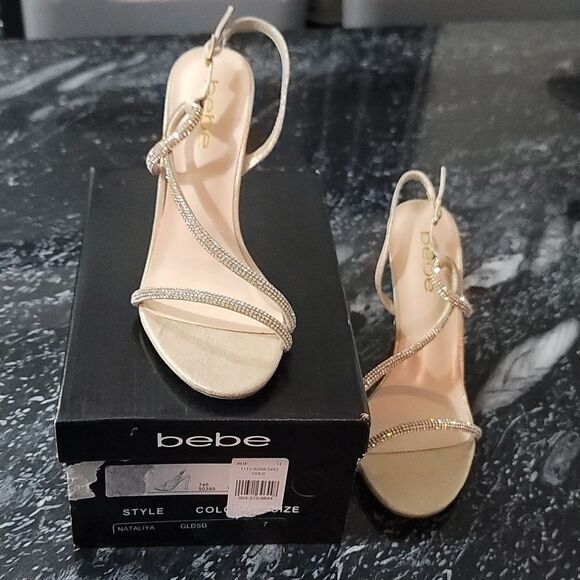 BRAND NEW BEBE STRAPPY HIGH HEEL STILETTOS RHINESTONES STRAP SANDAL - Picture 11 of 13